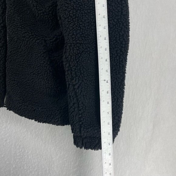 H&M LOGG Jacket Womens S Black Sherpa Fleece Lined Relaxed Fit Furry Casual - Picture 5 of 13